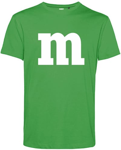 T-shirt Letter M | Carnavalskleding | Foute Party | Groen | maat XS
