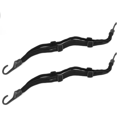 2 Pièces Bandeau Casque Boucle Casque Moto Ceinture de Reglage Corde Élastique Accessoire Électrique noir noir