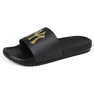 Strand Slippers Heren Originele Merken Heren Slide Slipper Man Luxe 2024 Zachte Heren Slippers Rondlopen Thuis Zomerschoenen Uitverkoop 42 black