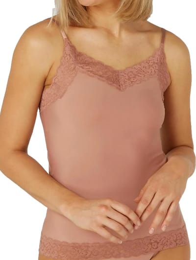 Ten Cate Secrets spaghetti top met kant hazelnut voor Dames | Maat M