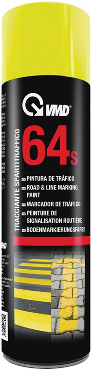 Markeerverf Geel 500ml - Slijtvaste & UV-Bestendige Verfspray | Voor Parkeerplaatsen, Wegenbouw & Gevaarzones | Voor Beton, Asfalt & Metaal | VMD64S [17264S-YE]