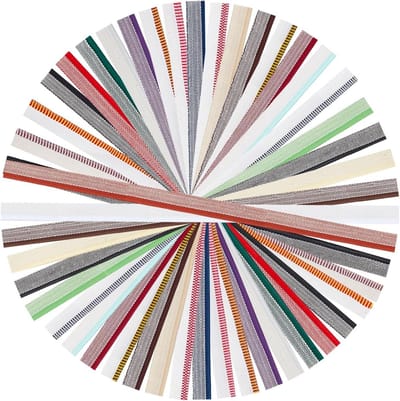 Allecto plus - Boekbinders set 24 stuks in 24 kleuren, katoenen hoofdbanden 30 cm breed - Voor beginners 1,5 inch - Decoratie mappenaccessoires