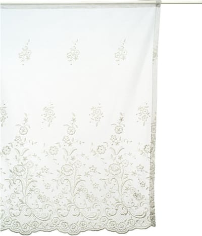 Kort Gordijn | Lena - Geborduurd Kant - Gebroken Wit - 60x80 - Pimlico