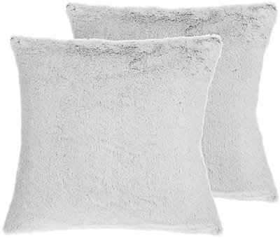 CLEMATIS - Sierkussen set van 2 - Lichtgrijs - 45 x 45 cm - Polyester