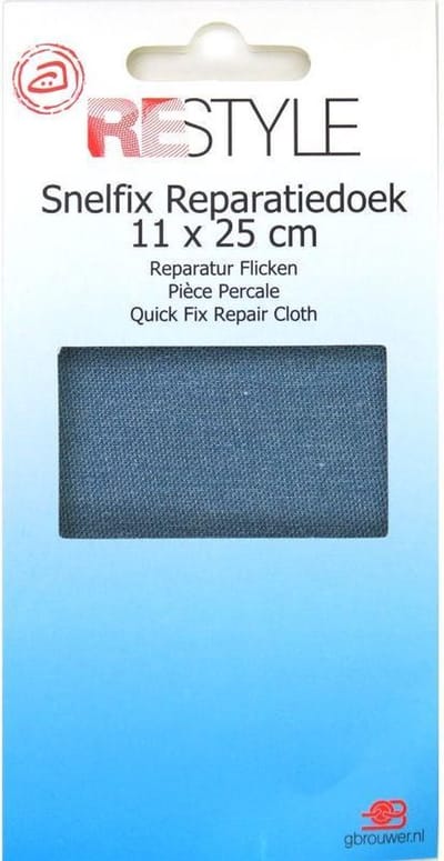 Reparatiedoek Strijkbaar - Blauw Jeans - 11 x 36 cm