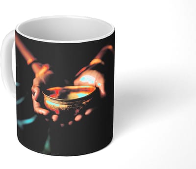 Mok - Koffiemok - Goud - Kom - Blauw - Mokken - 350 ML - Beker - Koffiemokken - Theemok