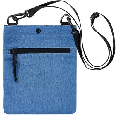 Eenvoudige denim crossbody mobiele telefoon tas enkele schoudertas retro koppel trendy veelzijdige kleine vierkante tas blauw