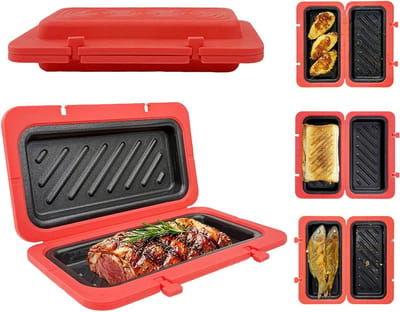 Sandwichmaker - Tosti-apparaat Kaaspers - Snelle Maaltijden Maken - Magnetron Verwarming - 19.3x11.8x4.1 cm - Rood