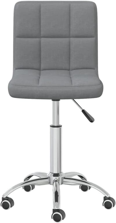 Draaibare Eetkamerstoel - Stoel met Wielen - Comfortabel Zitten - Gashefmechanisme - 40 x 1 x 47 cm - Lichtgrijs