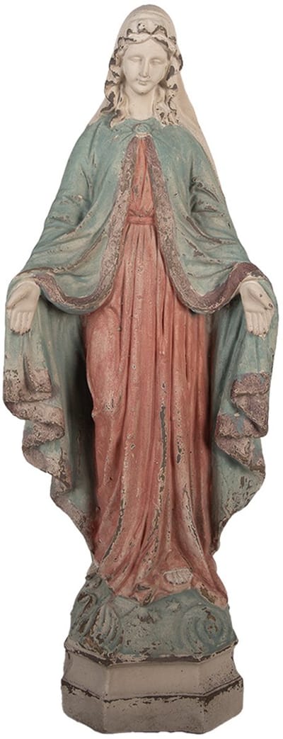 Clayre & Eef Decoratie Beeld Maria 24x16x63 cm Beige Keramisch materiaal