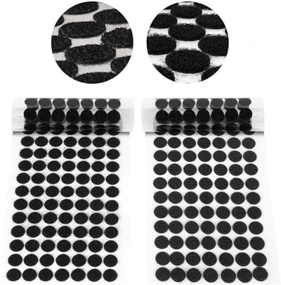 SnelShoppen - 504 Paar Zelfklevende Rond Stickers, 10mm Dubbelzijdige Plakband, Velcro Haak en Loop voor DIY Creaties, Handwerk, Papier, Plastic, Leer
