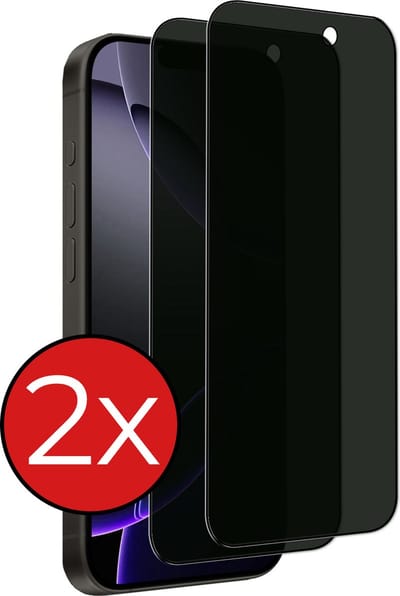 Screenprotector - 2 Stuks - Geschikt voor Apple iPhone 16 Pro - Privacy Filter - Beschermglas - Gehard Glas - Tempered Glass - Screen Protector