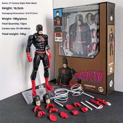 Figurines d'action articulées Mafex 223 Daredevil Version Comics Black Art Jouet Modèle de Collection Ornement de Bureau Cadeaux pour Garçon noir