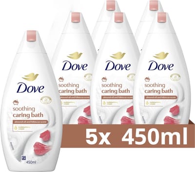 Dove Caring Bath Almond 450ML - 5 stuks - Voordeelverpakking