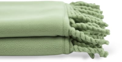 Unique Living - Fleece Plaid Met Franjes - 130x160 - Nile Green