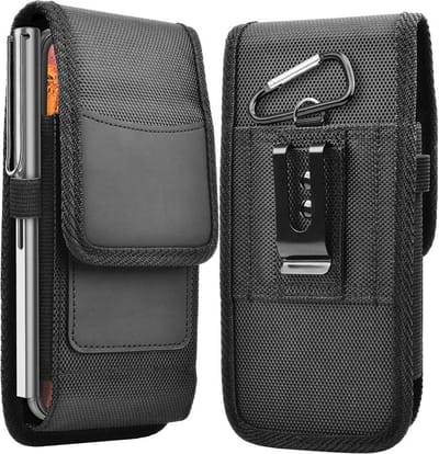 Coverup Universeel Nylon Hoesje voor Smartphone met Riemclip en Kaarthouder - 5 inch - Zwart