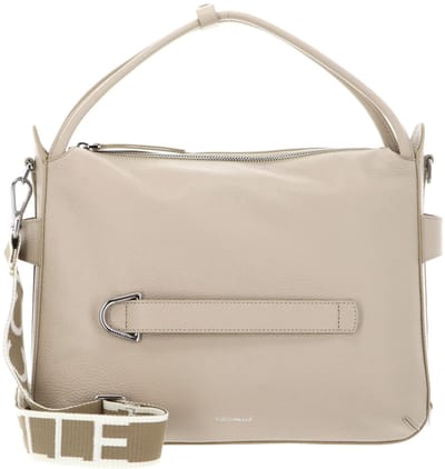 COCCINELLE handtas schoudertas Gretel Ribbon Handbag Grained Leather Sandshell beige