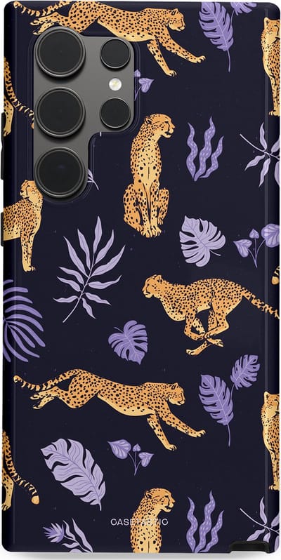 Casetastic Hoesje Geschikt voor Samsung S24 Ultra - Stijlvolle Beschermende Duo-layer Case - Cheetah charisma