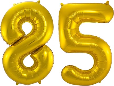 Folat Folie ballonnen - 85 jaar cijfer - goud - 86 cm - leeftijd feestartikelen - verjaardag versiering