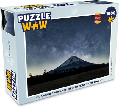Puzzel De Japanse vulkaan de Fuji tijdens de nacht - Legpuzzel - Puzzel 1000 stukjes volwassenen