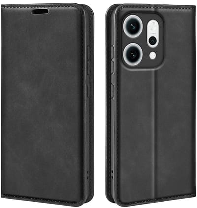 MobyDefend Hoesje - Geschikt voor Oppo Reno14 - Luxe Wallet Bookcase (Magnetische Sluiting) - Zwart