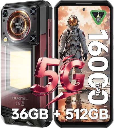 OUKITEL WP56 Robuuste Smartphone 5G - 36GB RAM - 512GB ROM - 16000 mAh - Android 15 - 6,8 inch - 108MP Camera - IP68/IP69K Outdoor Telefoon - Rood
