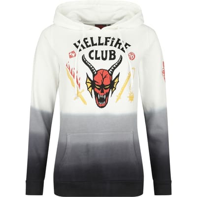 Stranger Things Trui met capuchon - Hellfire Club - S tot M - voor Vrouwen - zwart-wit