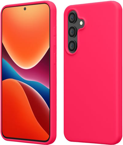 kwmobile telefoonhoesje geschikt voor Samsung Galaxy S24 FE - Hoesje met siliconen coating - Smartphone case in neon roze