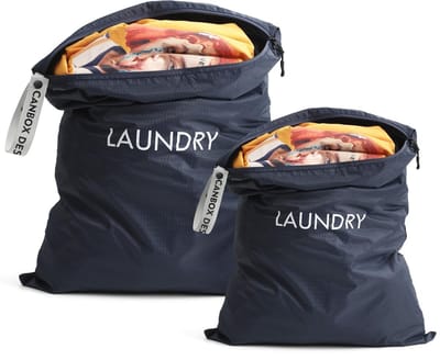 Dailygoods- Reiswaszak Waterdicht - Opvouwbare Wasopbergtas - 2 Stuks - Vuilwaszak - Voor Thuis/Reizen - Met Ritssluiting - Waszak