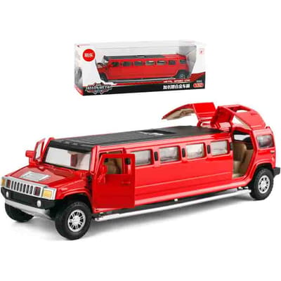 1:Modèle de voiture limousine Hummer allongée en alliage de 32 pouces, véhicules en métal moulé sous pression avec son et lumière, jouets de collection, cadeaux pour enfants