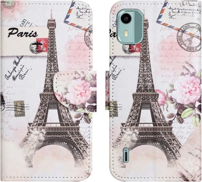 Coverup Hoesje - Geschikt voor Nokia C12 Hoesje - Coverup Book Case - Eiffeltoren