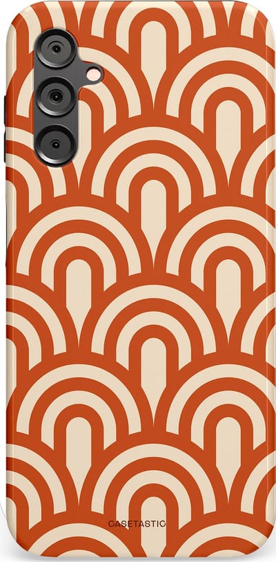 Casetastic hoesje geschikt voor Samsung Galaxy A14 (2023) 5G / Samsung Galaxy A14 (2023) 4G - Dubbellaagse bescherming - Oranje Bogen Parade - Fashion Case - Terracotta Crème