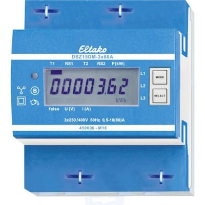 Eltako DSZ15DM-3x80A MID 28380512 kWh-meter 3-fasen Digitaal 80 A Conform MID: Ja 1 stuk(s)