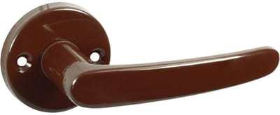 DOMINO ECONOM-R - Deurkrukset Binnendeur - Bruin Brons - Langschild zonder gat - Aluminium Deurbeslag - Klink