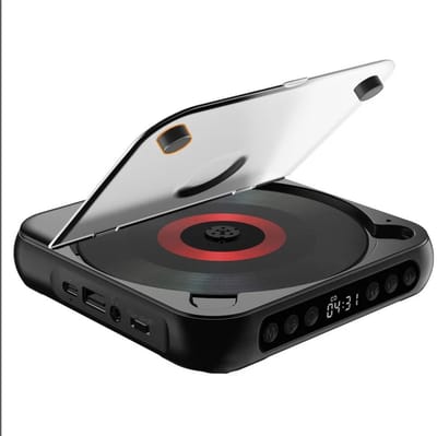 uJOY Draagbare CD speler - Bluetooth - Hoge geluidskwaliteit - Draadloos en kabel gerelateerde verbinding - Zwart - Compact