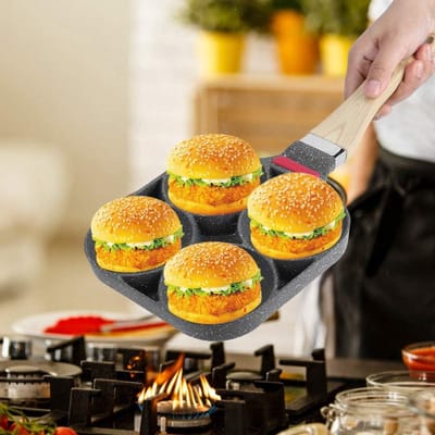 Koekenpan - Omeletpan Pannenkoekenpan - Ontbijt Bereiden - Antiaanbaklaag - 18.8 cm breed - Zwart