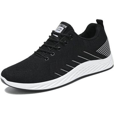 Schoenen Heren Nieuwe Grote Maat Koreaanse Versie Trendy Zachte Zool Casual Schoenen Ademende Sportschoenen Heren 44 black