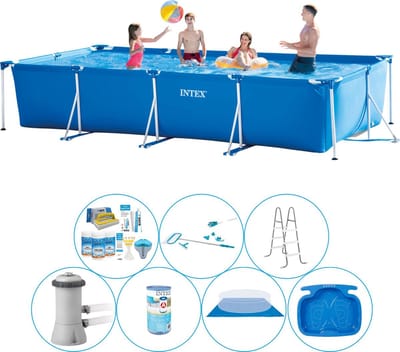 Frame Pool Rechthoekig 450x220x84 cm - 8-delig - Alles in 1 Zwembad Pakket