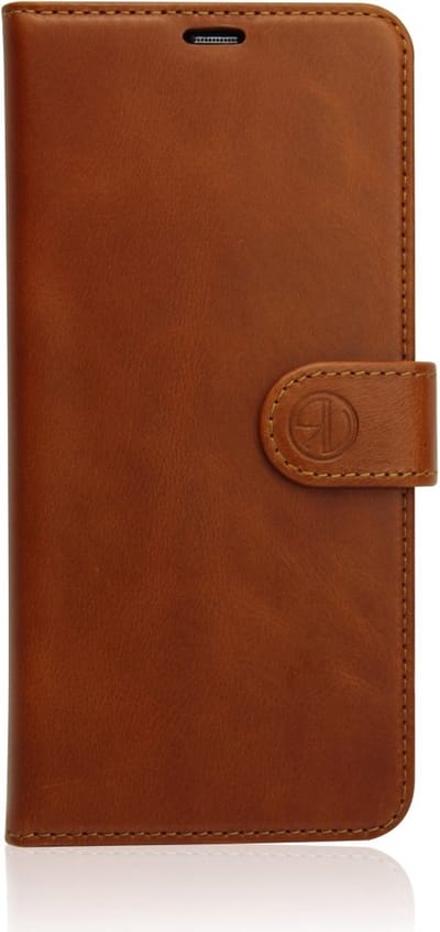 Rico Vitello Leren BookCase/hoesje voor iPhone 13 pro max lichtbruin