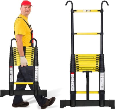Multifunctionele Aluminium Telescopische Ladder met Afneembare Haken en Antislip Bescherming