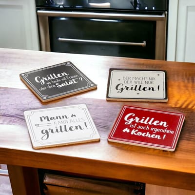 Dailygoods- Kurken Onderzetters Set van 8 - Hittebestendig - Antislip - Tafelbescherming - Kleurrijke Motieven - 9,5 x 9,5 cm