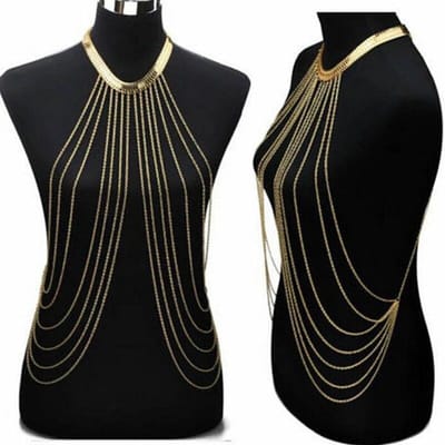Borstkettingen Sexy Strand Bikini Lichaam Sieraden Charme Goth Body Chain Voor Vrouwen Zomer Accessoires Boho Taille Gift Kwastje Kettingen goud