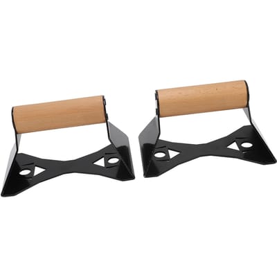 Push-up Bars Ergonomisch Antislip Stalen Poten Houten Push-up Handvatten voor Calisthenics Fitness beige