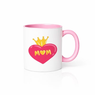 Lieve Mama Hart en Kroon Koffiemok - Moederdag Presentje - Roze/Wit