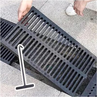 Afdekrooster - Regenwaterafvoer - Waterbeheer Buiten - Antislip Ontwerp - 50 cm Lang - Zwart