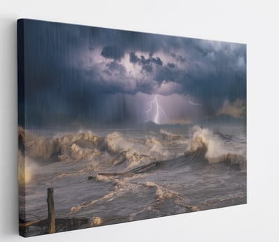 Saammp Canvas Schilderij - Storm - Abstract - 45x30 - Foto op canvas - Wanddecoratie - Muurdecoratie Woonkamer - Slaapkamer decoratie - Canvas Print