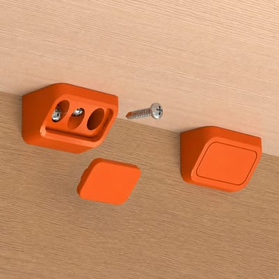 6 Stuks Onzichtbare Hoekbeugel – Blinde Wandbevestiging voor Planken – Minimalistisch Design – Sterke 90° Hoeksteun – Verborgen Schroeven – Oranje