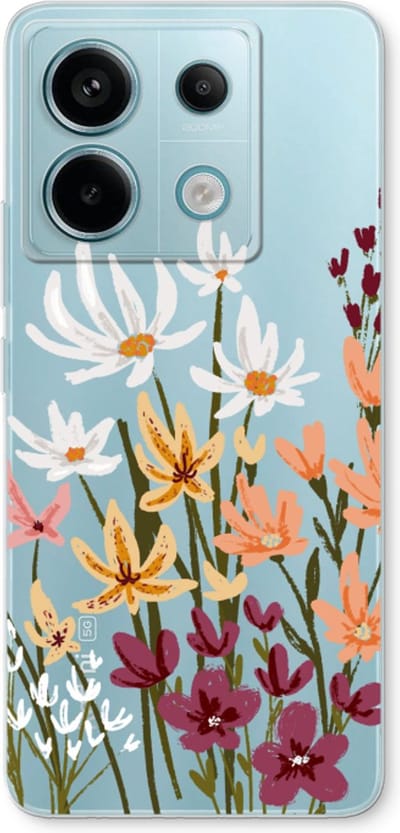 Case Company® - Hoesje geschikt voor Xiaomi Poco X6 hoesje - Painted wildflowers - Soft Cover Telefoonhoesje - Bescherming aan alle Kanten en Schermrand