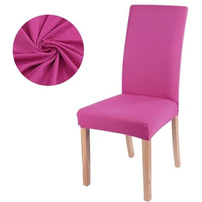 1 /2 /4 /6 -Pièces Housse de Chaise Élastique Pour Salle à Manger Housse de Chaise Simple Colorée Housse de Siège Pour Chaise de Salle à Manger Lavable Amovible 1-Pcs rouge rose
