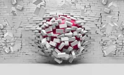 Modern Abstract Brick Wall Photo Wallcovering